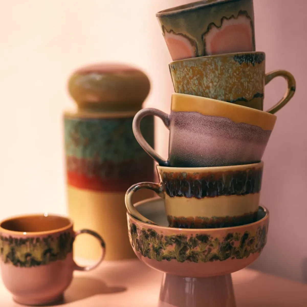 HK Living Mug American Sunbeam 70's - 11,5 cm x 8,5 cm > Tasses & Mugs