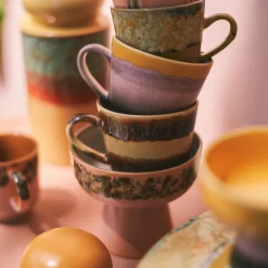 HK Living Mug Cappuccino Cliffs 70's - 12 cm x 9,5 cm > Tasses & Mugs