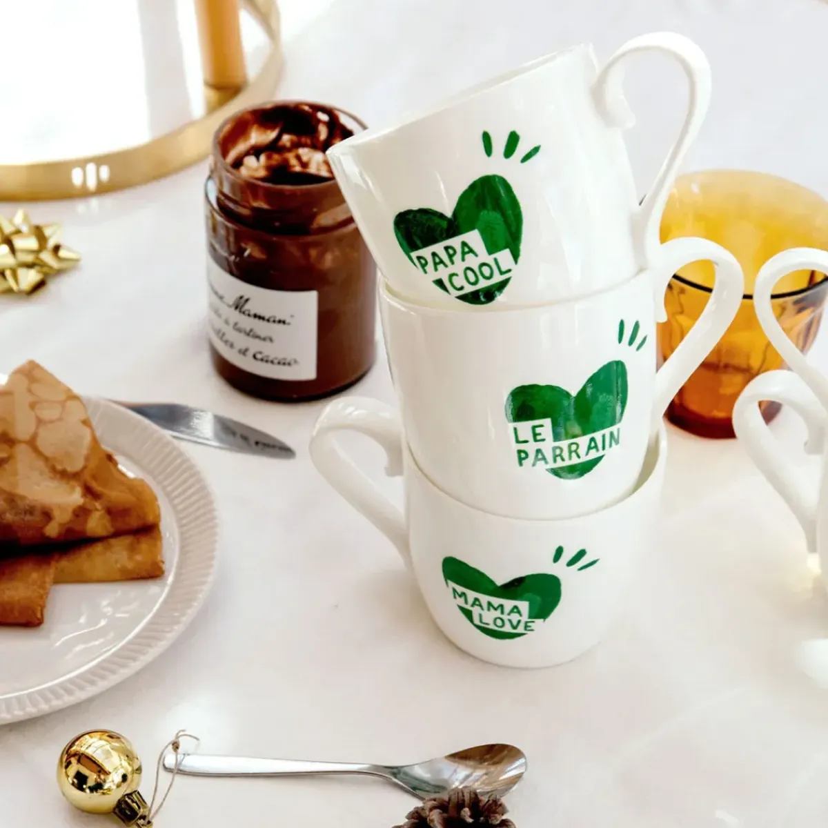 émoi émoi Mug Coeur Mama Love - Vert Sapin > Fabriqué En Europe|Tasses & Mugs