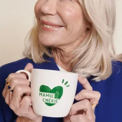 émoi émoi Mug Coeur Mamie Chérie - Vert Sapin > Fabriqué En Europe|Tasses & Mugs