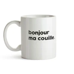 Félicie Aussi Mug en porcelaine - Bonjour Ma Couille > Fabriqué En France|Vaisselle & Accessoires De Table