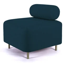 ENOstudio Ottoman Bovari Tissu Bleu Paon Nobilia 77 > Fauteuils & Repose-pieds