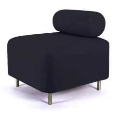 ENOstudio Ottoman Bovari Velours Bleu Nuit Riviera 79 > Fauteuils & Repose-pieds