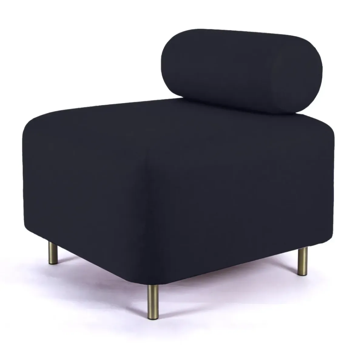ENOstudio Ottoman Bovari Velours Bleu Nuit Riviera 79 > Fauteuils & Repose-pieds