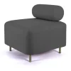 ENOstudio Ottoman Bovari Velours Gris Riviera 95 > Fauteuils & Repose-pieds