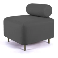 ENOstudio Ottoman Bovari Velours Gris Riviera 95 > Fauteuils & Repose-pieds