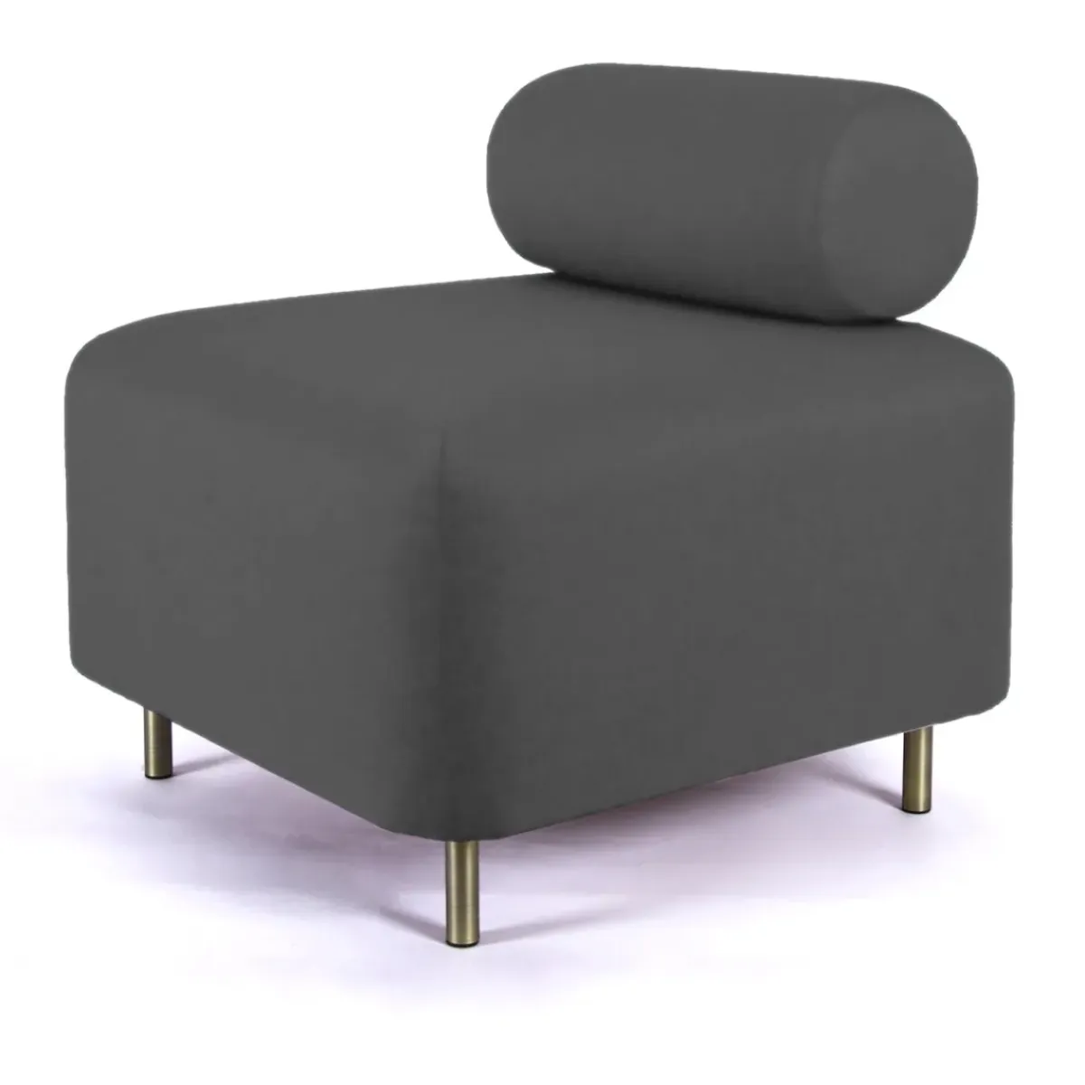 ENOstudio Ottoman Bovari Velours Gris Riviera 95 > Fauteuils & Repose-pieds