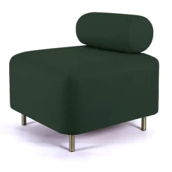ENOstudio Ottoman Bovari Velours Vert Canard Riviera 38 > Fauteuils & Repose-pieds