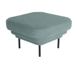 ENOstudio Ottoman Cornice tissu bleu u0026 métal noir > Fauteuils & Repose-pieds