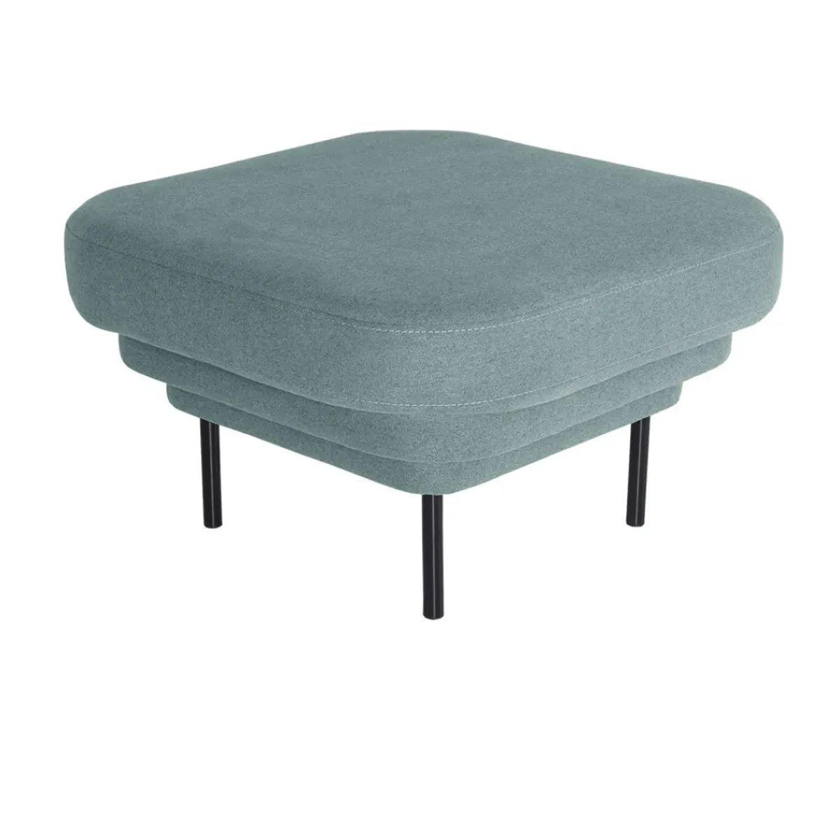 ENOstudio Ottoman Cornice tissu bleu u0026 métal noir > Fauteuils & Repose-pieds