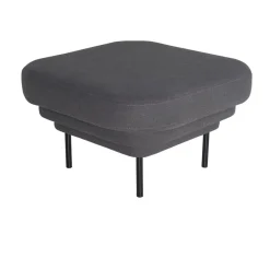 ENOstudio Ottoman Cornice tissu - Gris u0026 métal noir > Fauteuils & Repose-pieds