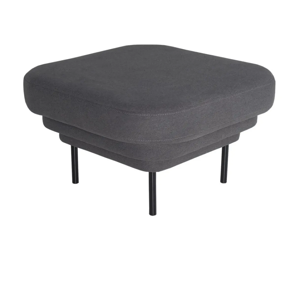 ENOstudio Ottoman Cornice tissu - Gris u0026 métal noir > Fauteuils & Repose-pieds