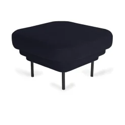ENOstudio Ottoman Cornice velours - Bleu nuit u0026 métal noir > Fauteuils & Repose-pieds