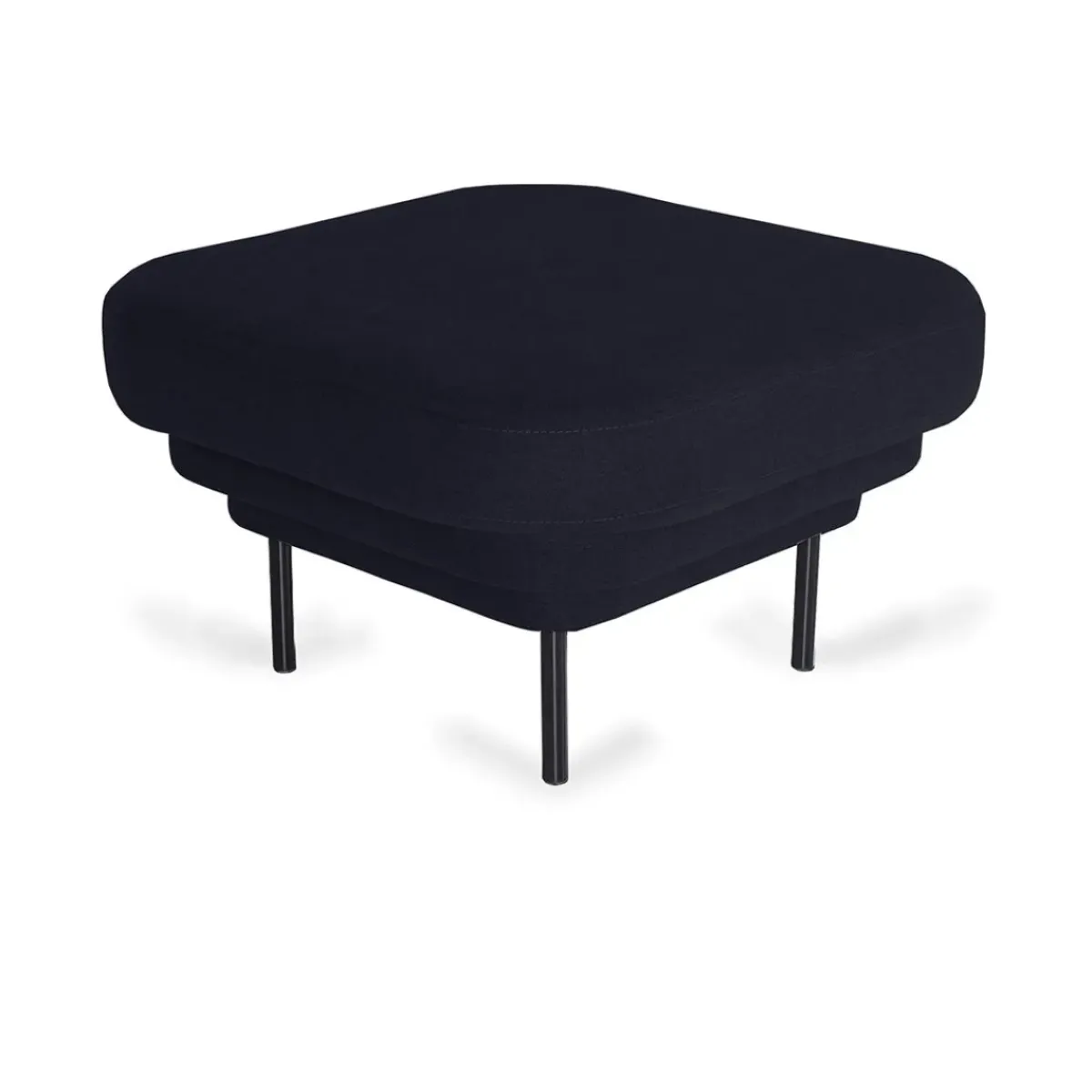 ENOstudio Ottoman Cornice velours - Bleu nuit u0026 métal noir > Fauteuils & Repose-pieds