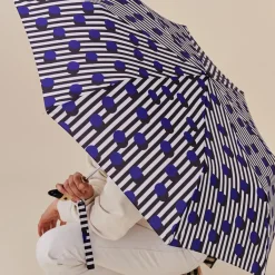 Original Duckhead Parapluie à manche Tête de Canard - Polka Stripe > Femme Parapluies|Parapluies