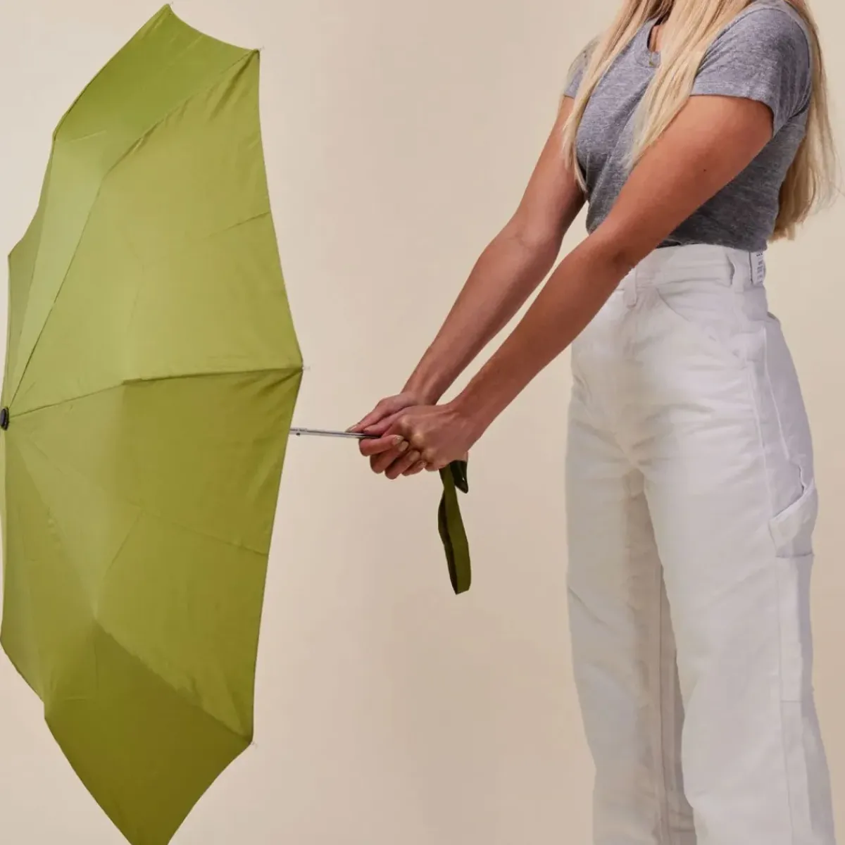 Original Duckhead Parapluie à manche Tête de Canard - Olive > Femme Parapluies|Parapluies