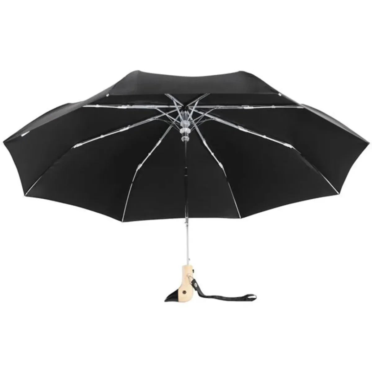 Original Duckhead Parapluie à manche Tête de Canard - Noir > Femme Parapluies|Parapluies