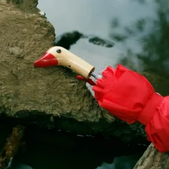 Original Duckhead Parapluie à manche Tête de Canard - Rouge > Femme Parapluies|Parapluies