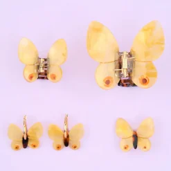 Coucou Suzette Pince à Cheveux Papillon - Jaune > Fabriqué En Europe|Accessoires Cheveux