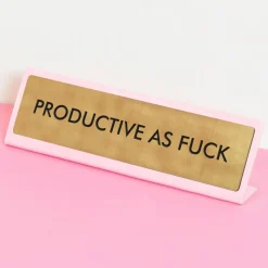 Sélectionné par Fleux Plaque De Bureau Productive as fuck > Accessoires Design