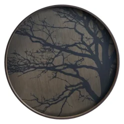 Ethnicraft Plateau en bois Black Tree Ø 61 cm - Marron > Plats & Plateaux
