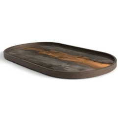 Ethnicraft Plateau en verre - Bronze Organic - Oblong - 71 x 36 cm > Plats & Plateaux