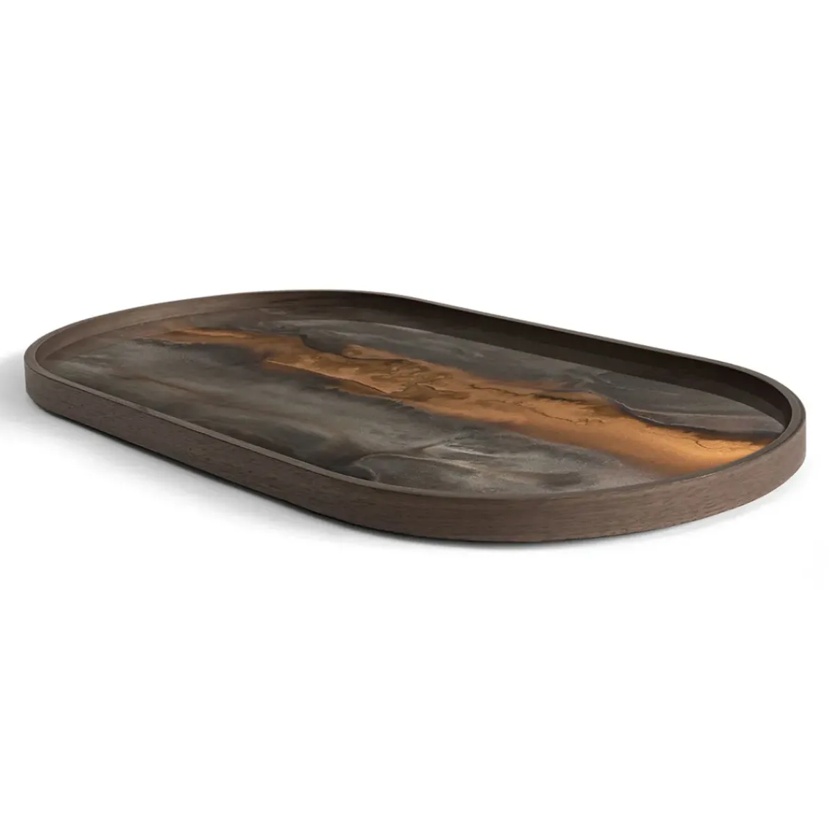 Ethnicraft Plateau en verre - Bronze Organic - Oblong - 71 x 36 cm > Plats & Plateaux