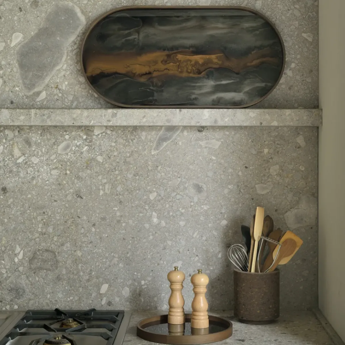 Ethnicraft Plateau en verre - Bronze Organic - Oblong - 71 x 36 cm > Plats & Plateaux