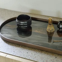 Ethnicraft Plateau en verre - Bronze Organic - Oblong - 71 x 36 cm > Plats & Plateaux