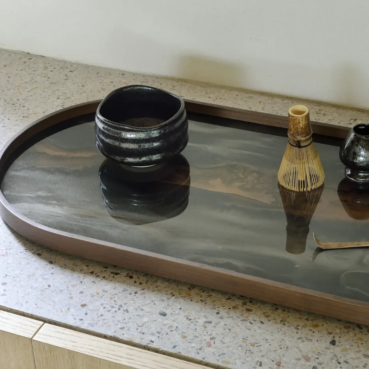 Ethnicraft Plateau en verre - Bronze Organic - Oblong - 71 x 36 cm > Plats & Plateaux