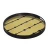 Ethnicraft Plateau en verre et feuille d'or Brown Dots - Ø 48 cm > Plats & Plateaux