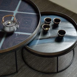 Ethnicraft Plateau en verre Graphite Organic - Ø 61 cm > Plats & Plateaux