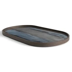Ethnicraft Plateau en verre Graphite - Organic Glass Oblong - L 71 cm > Plats & Plateaux