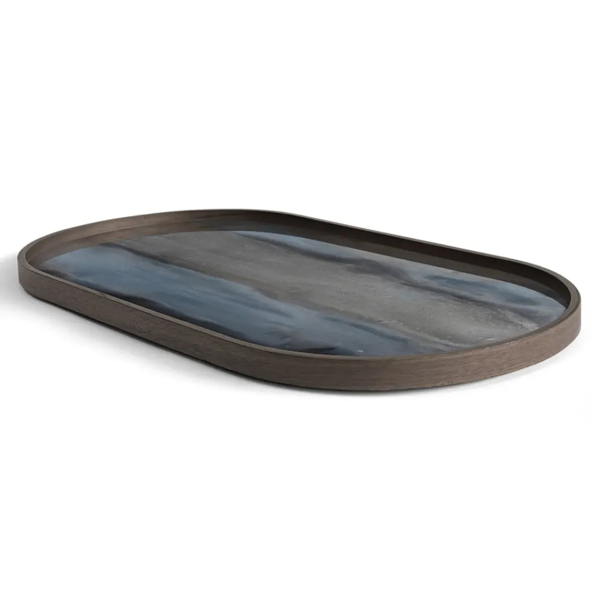 Ethnicraft Plateau en verre Graphite - Organic Glass Oblong - L 71 cm > Plats & Plateaux