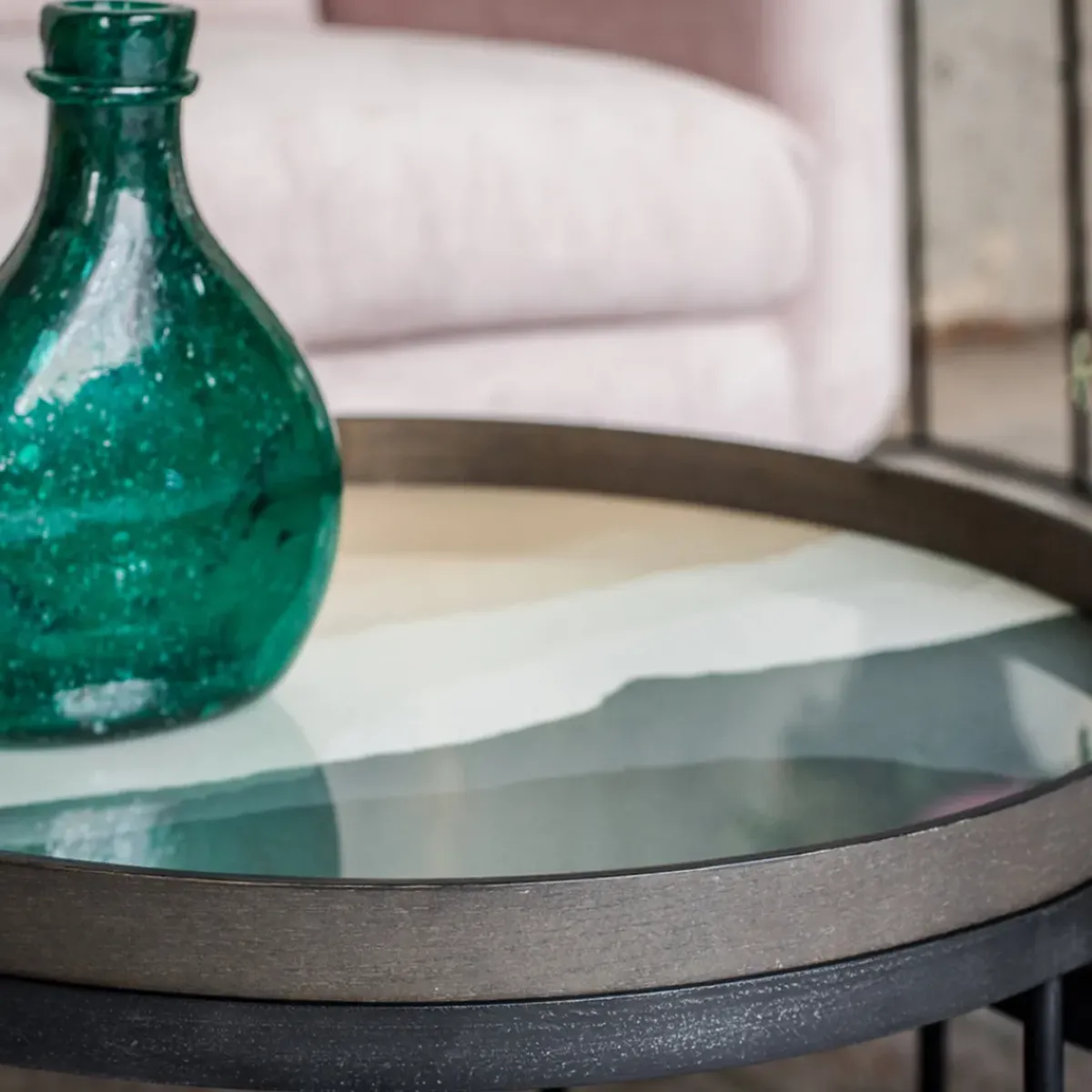 Ethnicraft Plateau en verre - Slate Wabi Sabi - Ø 61 cm > Plats & Plateaux