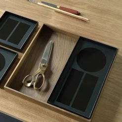 Ethnicraft Plateau Organisateur de bureau Charcoal Walnut > Vide-poches