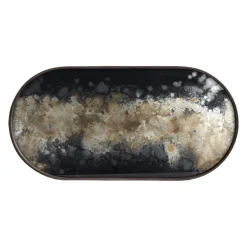 Ethnicraft Plateau ovale en verre Black Organic > Plats & Plateaux
