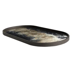 Ethnicraft Plateau ovale en verre Black Organic > Plats & Plateaux