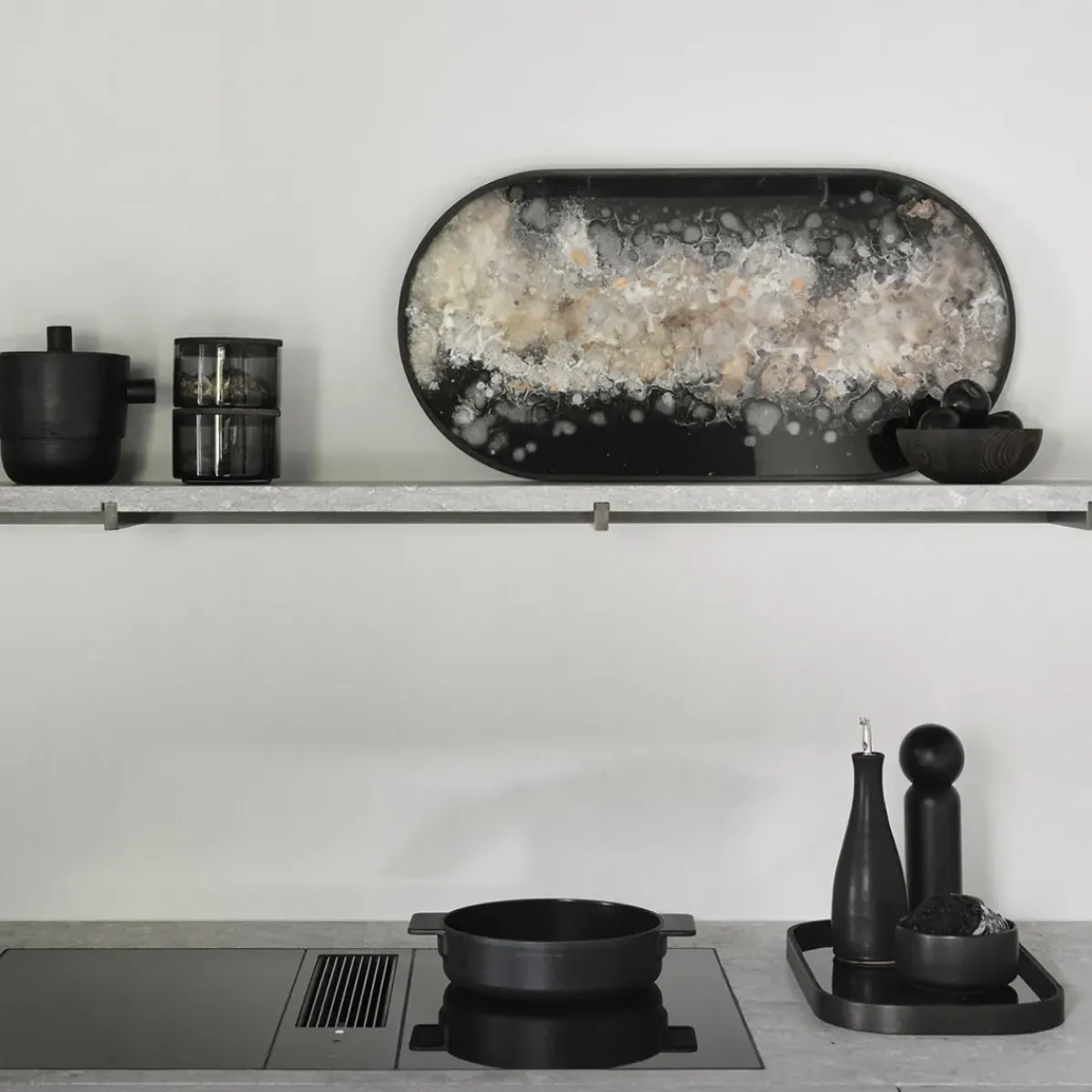 Ethnicraft Plateau ovale en verre Black Organic > Plats & Plateaux