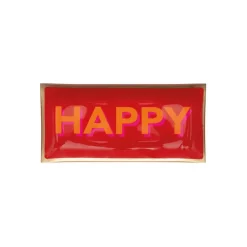 Sélectionné par Fleux Plateau Rectangle L - Happy - Rouge - 10 x 21 cm > Plats & Plateaux|Vide-poches