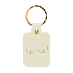 Ark Porte-clés Boobs en cuir - Crème > Femme Mode|Porte-clés