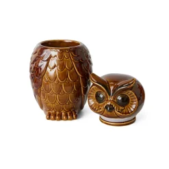 HK Living Pot Hibou en Céramique Roasted - 16.5 x 16.2 x 8.5 cm > Pots & Jardinières