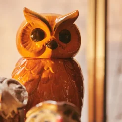 HK Living Pot Hibou Tangerine en Céramique - 16.5 x 16.2 x 8.5 cm > Pots & Jardinières