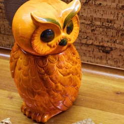 HK Living Pot Hibou Tangerine en Céramique - 16.5 x 16.2 x 8.5 cm > Pots & Jardinières