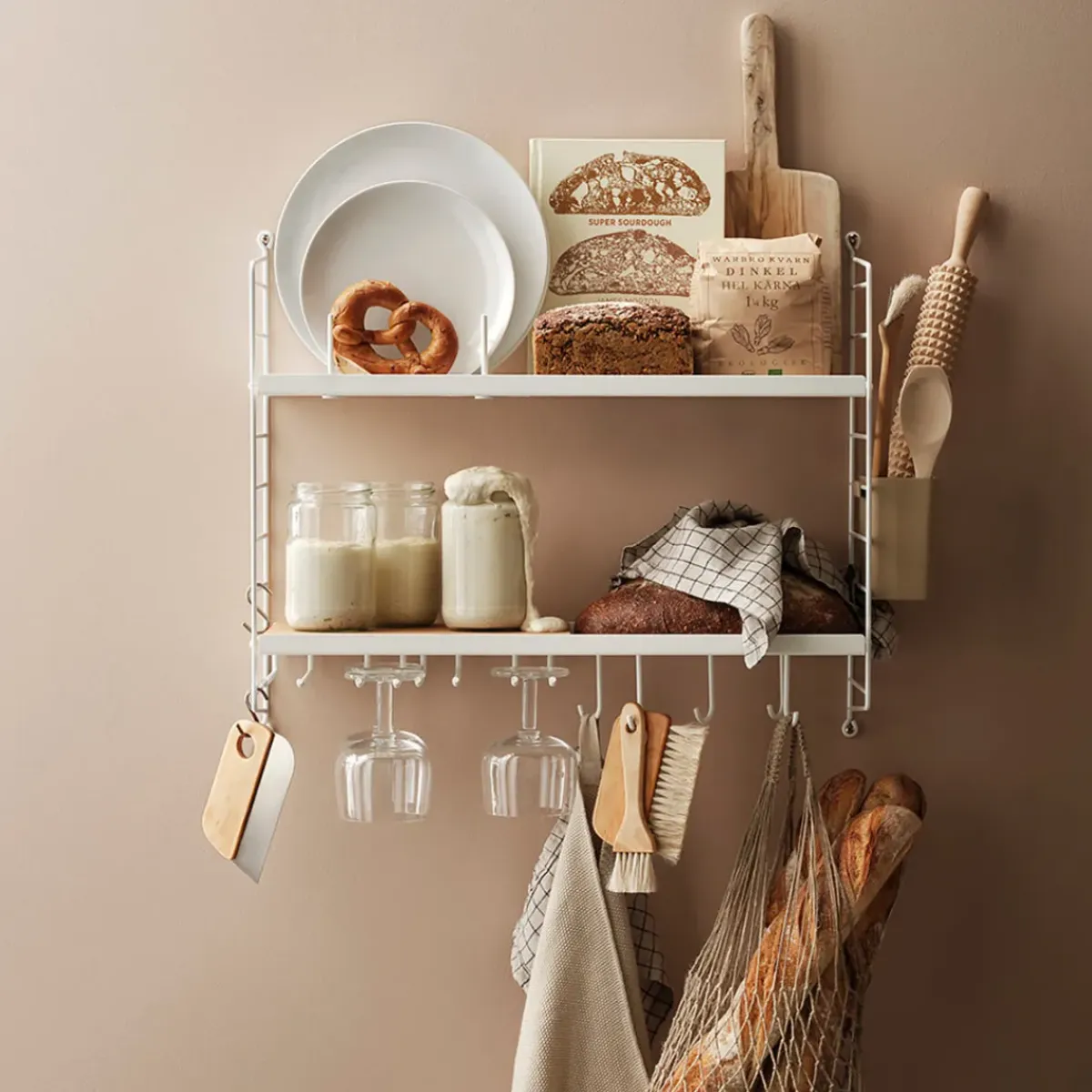 String Furniture Rangement mural Kitchen - 58 x 50 x 20 cm - Blanc > Rangements|Etagères