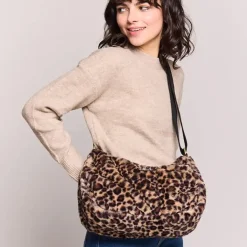 Hindbag Sac Rosa Teddy en fourrure - Léopard > Femme Recyclé|Sacs & Cabas
