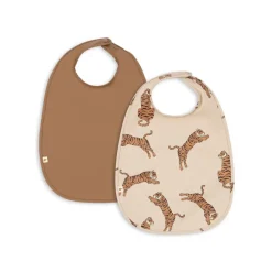 Konges Slojd Set de 2 Bavoirs - Tiger/Toasted Coconut > Enfant Vaisselle Enfants|Vaisselle Enfant