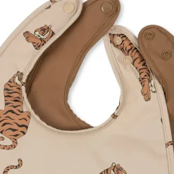 Konges Slojd Set de 2 Bavoirs - Tiger/Toasted Coconut > Enfant Vaisselle Enfants|Vaisselle Enfant