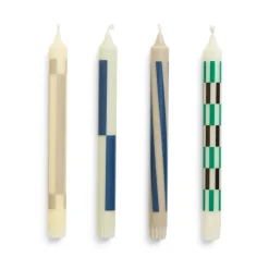 Hay Set de 4 Bougies Pattern - Cream u0026 Dark > Biologique|Bougies, Bougeoirs Et Allumettes