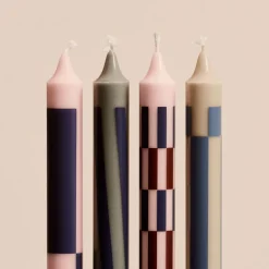Hay Set de 4 Bougies Pattern - Pink u0026 Blues > Biologique|Bougies, Bougeoirs Et Allumettes